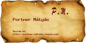 Portner Mátyás névjegykártya